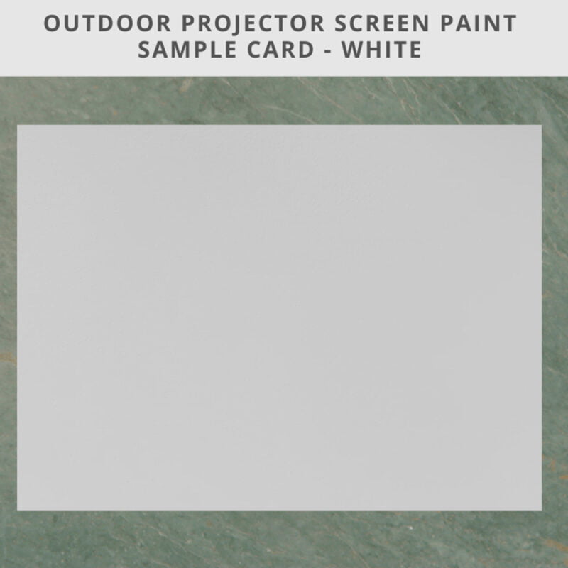 Outdoor projector screen paint sample A4 card